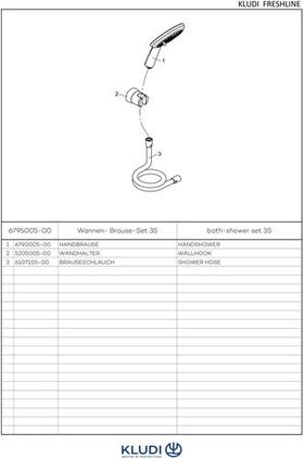 Kludi Wannen-Brause-Set 3S FRESHLINE chr