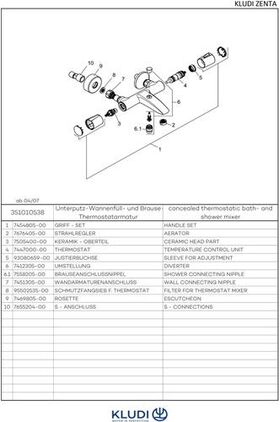 Kludi Thermostat-Wafü u Br-arm ZENTA DN 15 chr