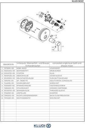 Kludi UP-Wafü- u Brause-EHM BOZZ Push Feinbau-Set m FE chrom