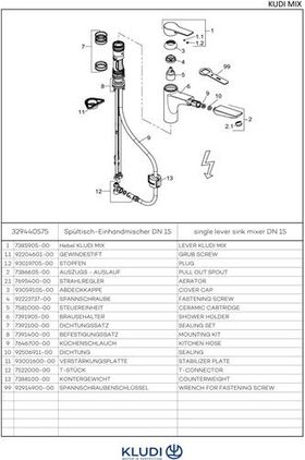 Kludi Spültisch-Einhandmischer MIX DN 15 chrom