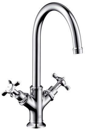 2-Griff-WT-Armatur 210 AXOR MONTREUX DN 15 o Zugstange polished black chrome