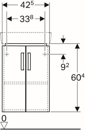 Eck-HWB-Uschr. RENOVA COMPACT 425x604x330mm Front Lack weiß hochglanz