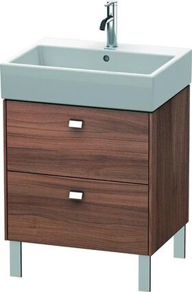 Duravit Waschtischunterbau BRIOSO Griffe chr 570x584x459mm nussbaum natur