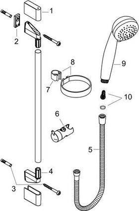 HG Brauseset CROMETTA 85 VARIOJET Brausestange Unica´Crometta 900mm chrom