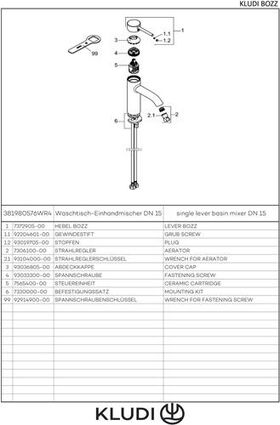 Kludi Waschtisch-Einhandmischer BOZZ EcoPlus ohne Ablaufgarnitur 100mm chrom