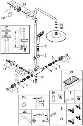 Grohe Duschsystem EUPHORIA SYSTEM 260 m Thermostat-Batt chr