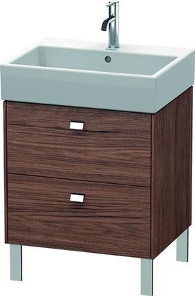 Duravit Waschtischunterbau BRIOSO Griffe chr 570x584x459mm nussbaum dunkel