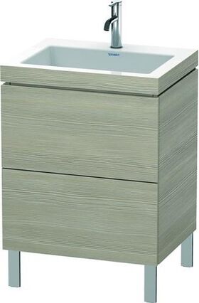 Duravit Waschtischunterbau L-CUBE m WT Vero Air 698x600x480mm 1 HL pi silv