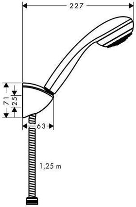 HG Brauseset CROMETTA 85 MONO Metaflex Brauseschlauch 1250mm chrom