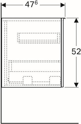 Geberit Seitenschrank ACANTO 450x520x476mm La ma lava Front Glas lava