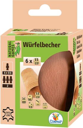 NG Lederwürfelbecher mit 6 Würfeln