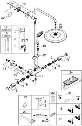 Grohe Duschsystem EUPHORIA SYSTEM 310 m Thermostat-Batt chr