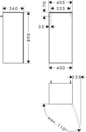 HG Halbhochschrank Xevolos E 890x400x360mm TA re Ko beige ma Fr beige