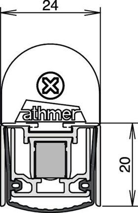 Türdichtung Stadi L-24/20 WS eins.L.750mm B.24mm Alu.alu blk univ.ATHMER