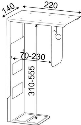 CPU-Halter Innen-B.70-230mm Innen-H.310-555mm grau f.alle CPU-Gehäuse