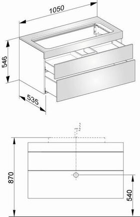 Keuco Waschtischunterbau EDITION 400 1050x546x535mm o HL-Boh we h Glas ca kl