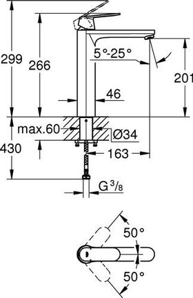 Grohe EH-WTbatt EUROSMART C 1/2Zoll XL-Size chr