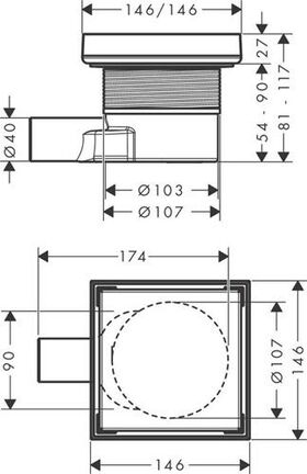 HG Punktablauf RainDrain Point Komplettset 150x150mm Edestahl gebürstet