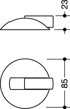 Bodentürpuffer 625B 90 D.85mm H.22,5mm Ku.90 tiefschwarz ma Dübelmontage HEWI