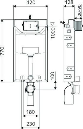 Schell WC-Montagemodul MONTUS C-N 120 Nassbau, mit UP-Spülkasten 12 cm