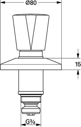 Grohe Oberteil Mark. B/R 3/4" f UP-Ventile 3/4" chr