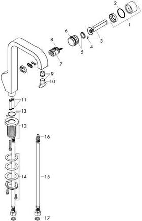 EH-WT-MI 190 AXOR CITTERIO DN 15 ohne Zugstange chrom