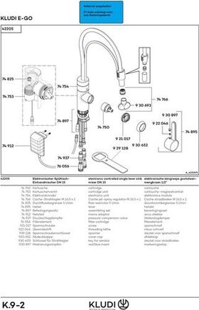 Kludi Spültisch-Einhandmischer E-GO DN 15 elektronisch 230 V Netzgerät chr