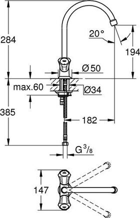 Grohe Spültisch-Einlochbatterie COSTA 1/2Zoll chr