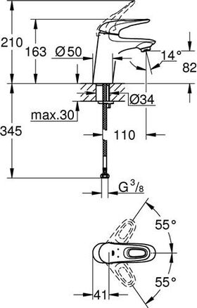 Grohe EH-WTbatt EUROSTYLE 1/2Zoll S-Size chr