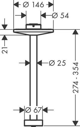 Deckenanschluss AXOR ONE DN 15 300 f Kopfbr 280 2jet bru bronze