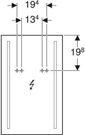 Geberit Lichtspiegel OPTION Beleuchtung beidseitig 400x650x36mm