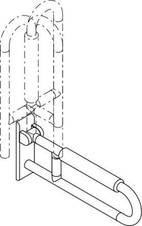 Hewi Stützklappgriff SERIE 801 drehb m Armpolster d= 33mm 600mm maigrün