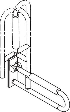 Hewi Stützklappgriff SERIE 801 mobil drehb m Polster d= 33mm 600mm aquablau