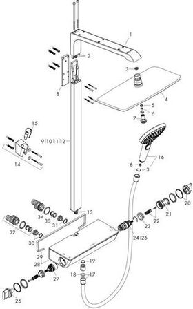 Showerpipe RAINDANCE SELECT E 360 1jet DN 15, EcoSmart Version chrom