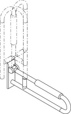 Hewi Stützklappgriff SERIE 801 drehb m Polster d= 33mm 700mm apfelgrün