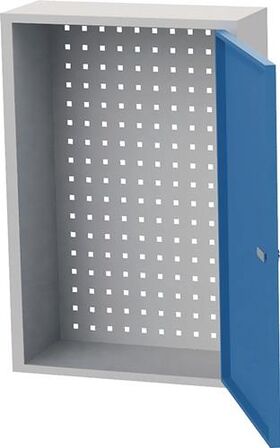 Hängeschrank H750xB500xT200mm Vollblechtüren Stahlbl.lichtgrau/signalblau BEDRUN