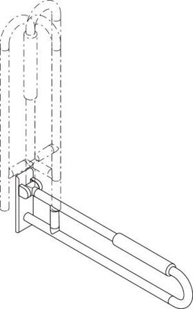 Hewi Stützklappgriff SERIE 801 drehb m Polster d= 33mm 850mm aquablau