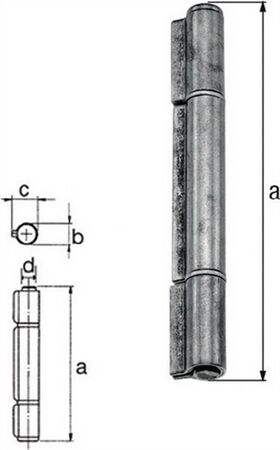 Konstruktionsband 200xØ20,0x27,0xØ14,0mm Stahl roh Ausführung: 3-teilig GAH