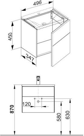 Keuco Waschtischunterbau ROYAL REFLEX 496x450x347mm Ans re magnolie