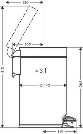 HG Treteimer AddStoris 3 l, mit Softclose Funktion mattschwarz