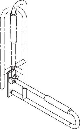 Hewi Stützklappgriff SERIE 801 mobil drehb m Polster d= 33mm 850mm apfelgrün