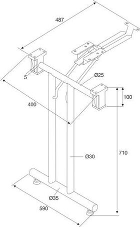 Klapptisch-Gestell CR pol.H.710-715mm Befestigungsschrauben BMB