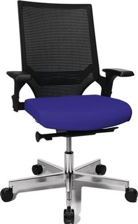 Bürodrehstuhl m.Punktsynchrontechnik schwarz/blau 420-550mm Trgf.110kg TOPSTAR