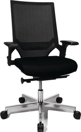 Bürodrehstuhl m.Punktsynchrontechnik schwarz/schwarz 450-550mm Trgf110kg TOPSTAR