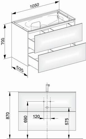 Keuco Waschtischunterbau EDITION 11 1050x700x535mm m LED-I-Bel we