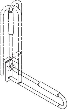 Hewi Stützklappgriff SERIE 801 mobil drehb m Polster d= 33mm 900mm apfelgrün