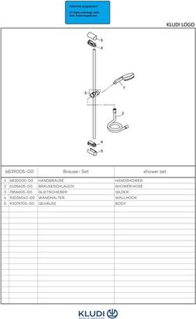 Kludi Brause-Set LOGO 3S 900mm chr