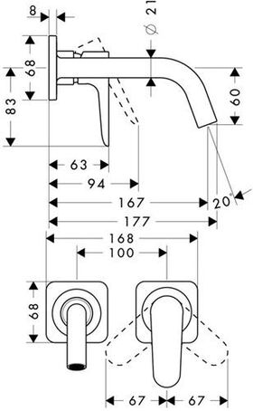 EH-WT-MI AXOR CITTERIO M DN 15 UP m Ros. m Ala 167mm Stain st opt