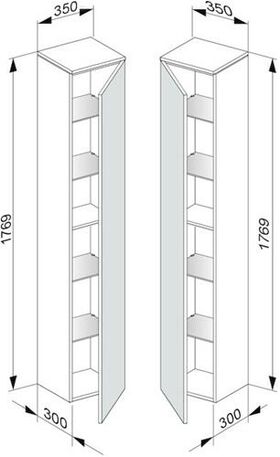 Keuco Hochschrank EDITION 400 350x1769x300mm Ans re ant