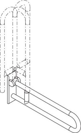 Hewi Stützklappgriff SERIE 801 drehbar, d= 33mm 750mm signalweiß